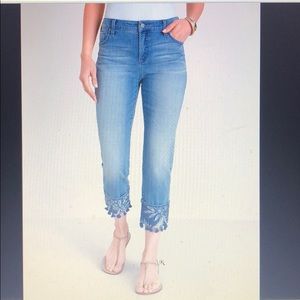 Cropped denim pants